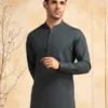 Dark Green Cotton Casual Kameez Shalwar