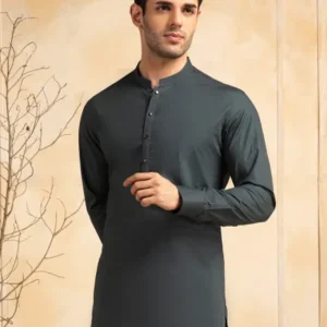 Dark Green Cotton Casual Kameez Shalwar