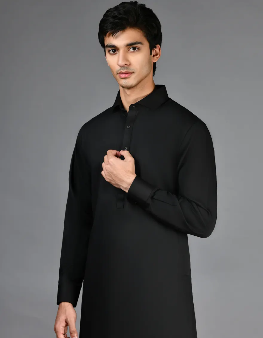 Black Blended Casual Kameez Shalwar