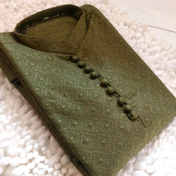 Mehndi Green Chiken Kurta 2