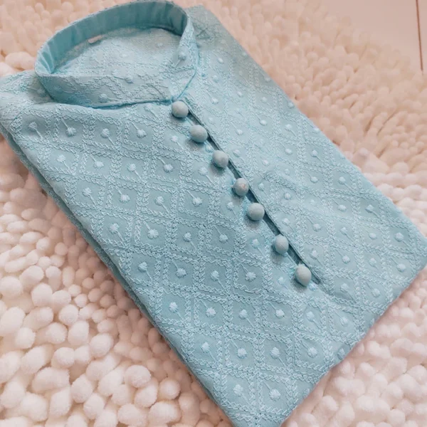 Light Blue Chiken Kurta 2