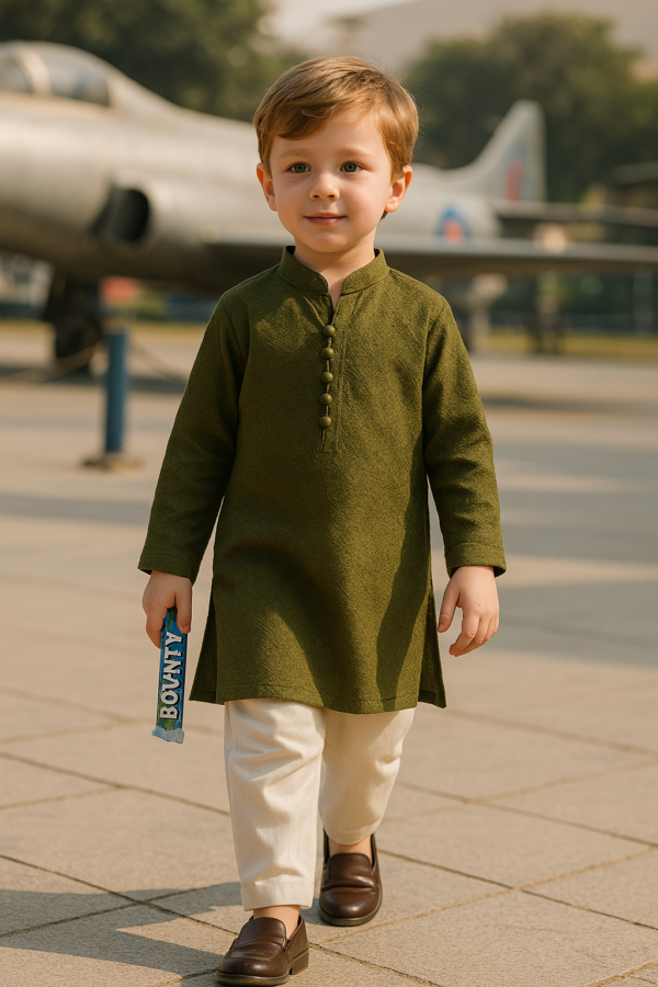 Mehndi Green Chiken Kurta