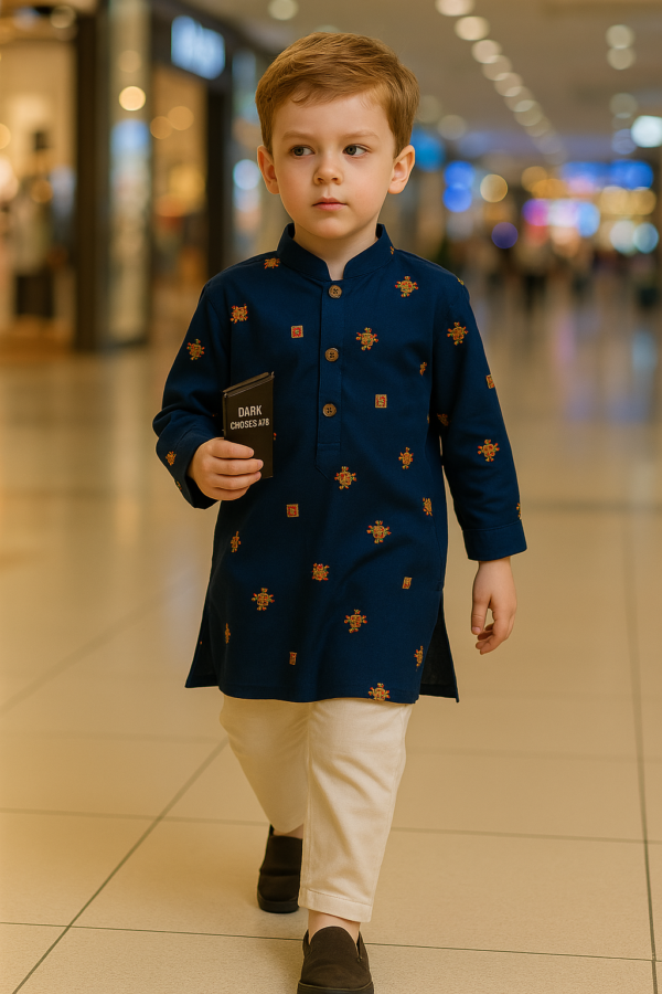 Blue Embroidered Kurta