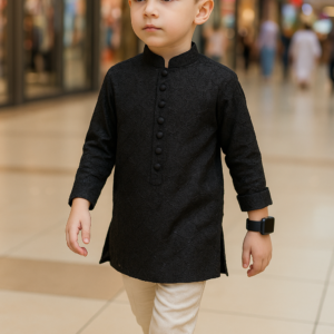Black Sequin Embroidered Kurta