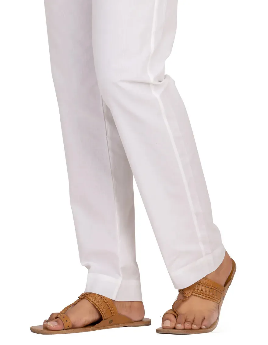 WHITE COTTON TROUSER