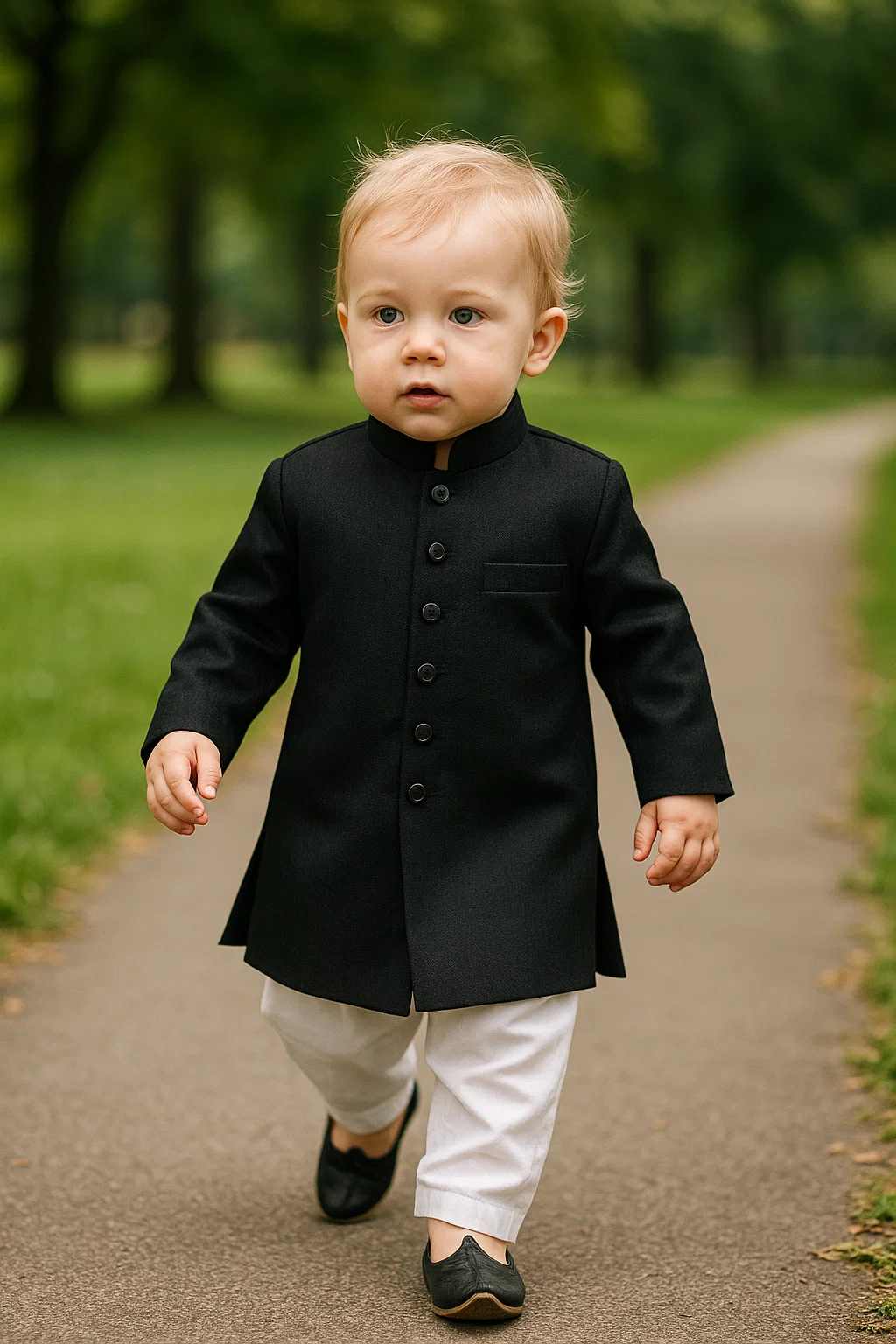 black plain sherwani 1