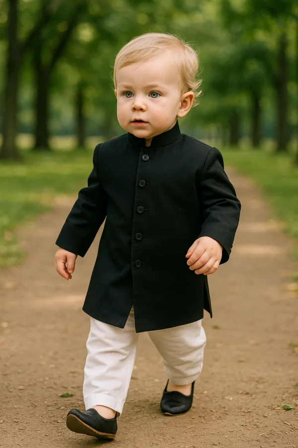 black plain sherwani 2