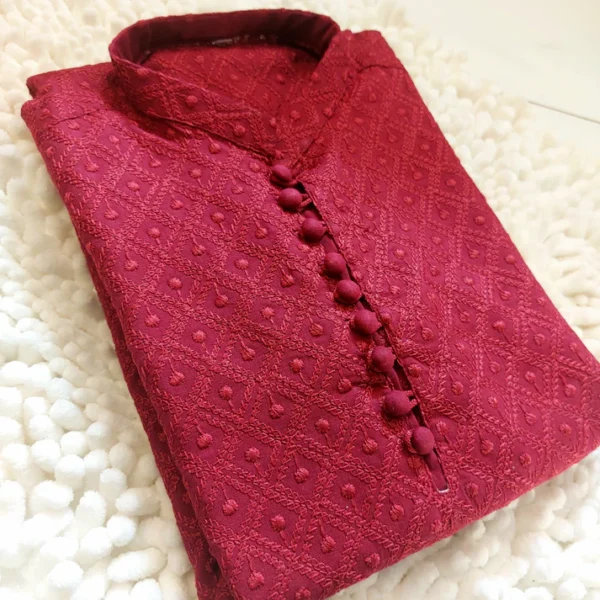 Maroon Chiken Kurta 2